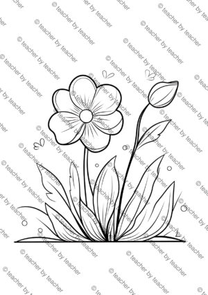 First Day of Spring Coloring Pages Activity Sheet Sample Preview Page 3 for Students