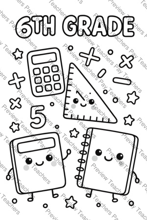 6th Grade Math Coloring Pages Activity Sheet Sample Preview Page 3 for Students