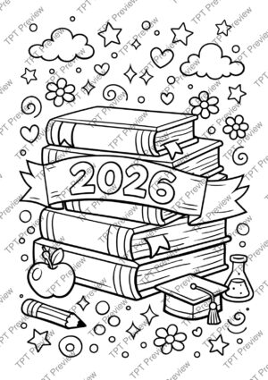 Class of 2026 Coloring Pages Activity Sheet Sample Preview Page 3 for Students