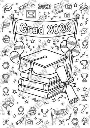 Class of 2026 Coloring Pages Activity Sheet Sample Preview Page 4 for Students