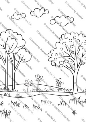 First Day of Spring Coloring Pages Activity Sheet Sample Preview Page 4 for Students