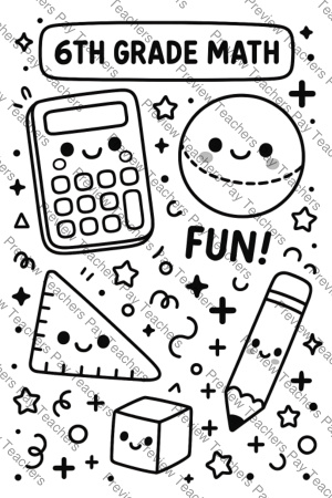 6th Grade Math Coloring Pages Activity Sheet Sample Preview Page 4 for Students