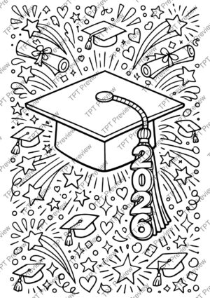 Class of 2026 Coloring Pages Activity Sheet Sample Preview Page 4 for Students
