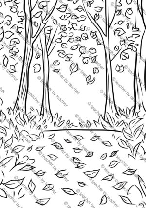 Fall coloring pages preview 5 showing farm harvest basket filled with apples and gourds