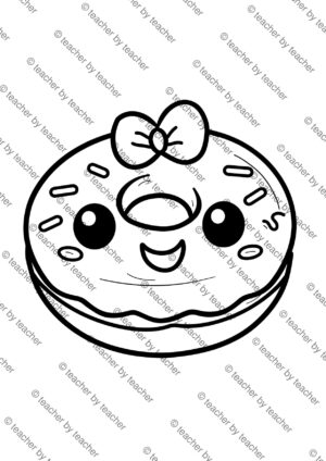 Donut Coloring Pages 2 Coloring Pages Activity Sheet Sample Preview Page 5 for Students