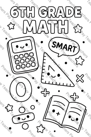 6th Grade Math Coloring Pages Activity Sheet Sample Preview Page 5 for Students