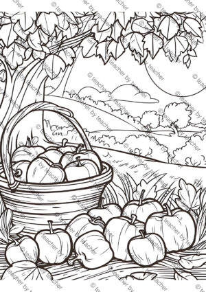 Apples Coloring Pages Activity Sheet Sample Preview Page 5 for Students
